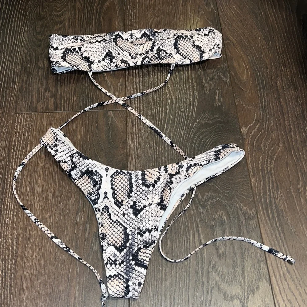 Zaful Snakeskin Bikini Set Size Small